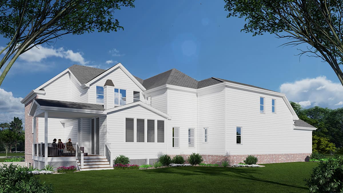 Rear View of this 5-Bedroom,4560 Sq Ft Plan -163-1106