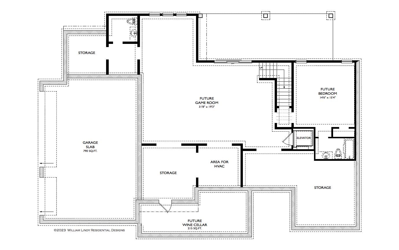 Basement of Cape Cod Plan #163-1108