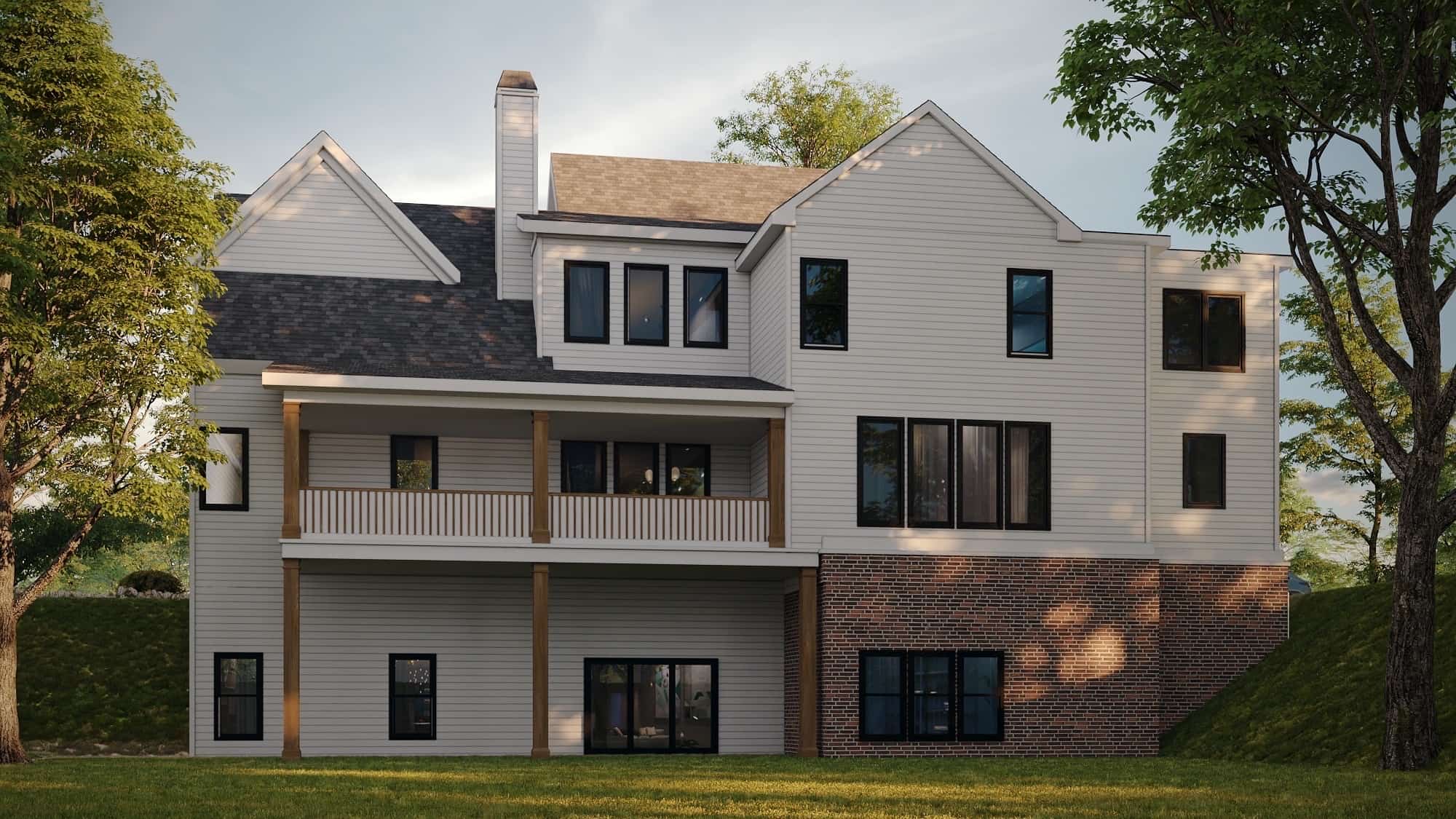 Rear View of this 5-Bedroom,4380 Sq Ft Plan -163-1108