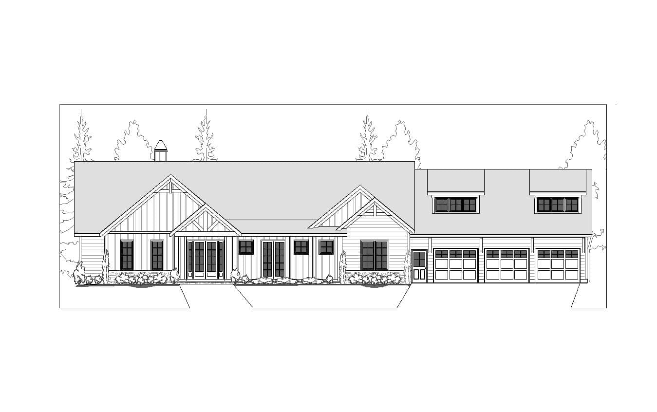 Home Plan Front Elevation of this 4-Bedroom,3410 Sq Ft Plan -163-1109