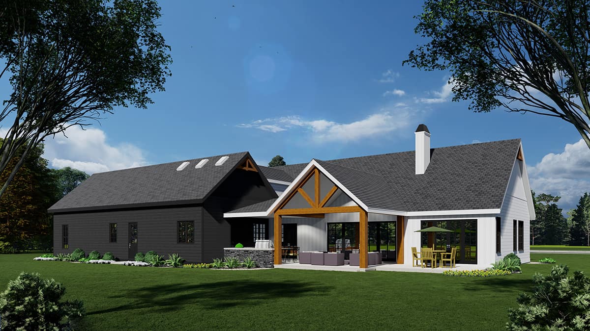 Rear View of this 4-Bedroom,3410 Sq Ft Plan -163-1109