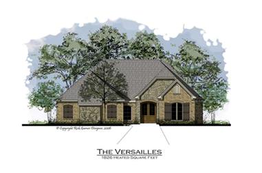 3-Bedroom, 1880 Sq Ft French Home Plan - 164-1001 - Main Exterior
