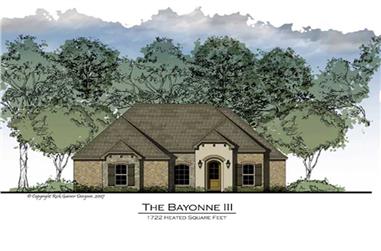 3-Bedroom, 1733 Sq Ft French House Plan - 164-1003 - Front Exterior