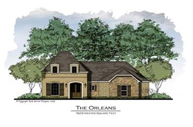 3-Bedroom, 1835 Sq Ft French Home Plan - 164-1009 - Main Exterior