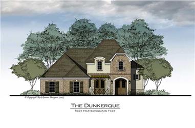 3-Bedroom, 1873 Sq Ft French House Plan - 164-1010 - Front Exterior
