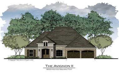 3-Bedroom, 1892 Sq Ft French House Plan - 164-1013 - Front Exterior