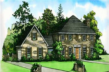 4-Bedroom, 2178 Sq Ft Colonial Home Plan - 164-1018 - Main Exterior