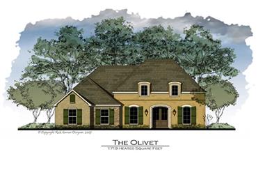 3-Bedroom, 1788 Sq Ft French House Plan - 164-1024 - Front Exterior