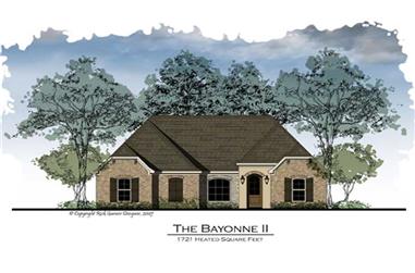 3-Bedroom, 1769 Sq Ft French House Plan - 164-1026 - Front Exterior