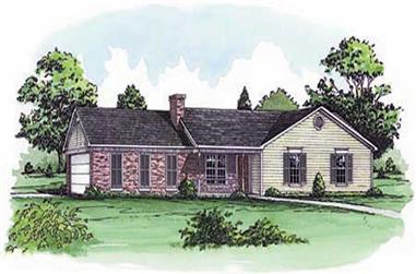 3-Bedroom, 1263 Sq Ft Country House Plan - 164-1033 - Front Exterior