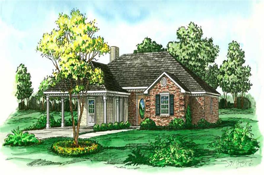 3-Bedroom, 1211 Sq Ft Country House Plan - 164-1038 - Front Exterior