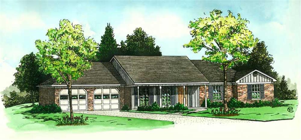 Front elevation of Country home (ThePlanCollection: House Plan #164-1039)