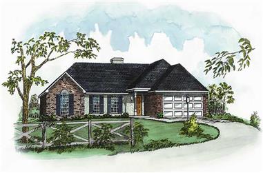 3-Bedroom, 1121 Sq Ft Country House Plan - 164-1040 - Front Exterior