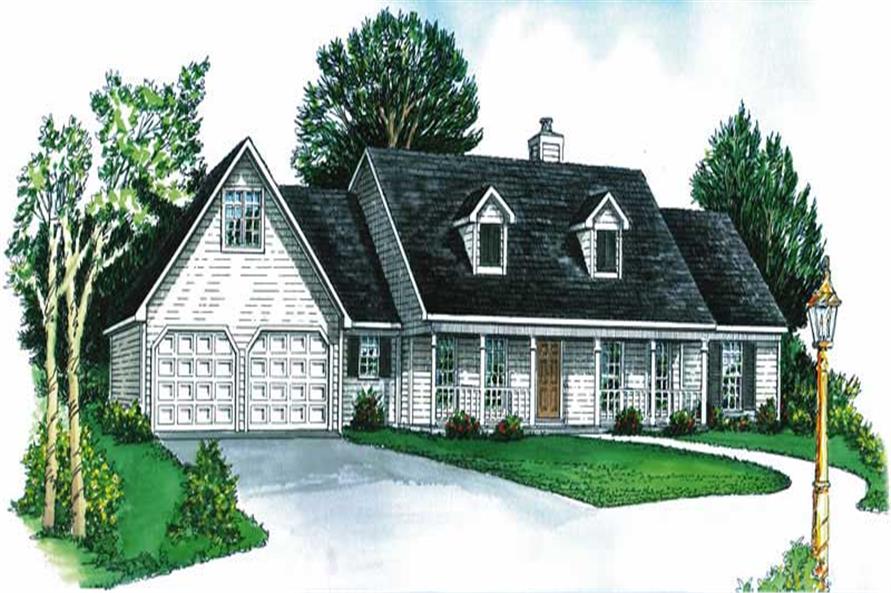 3-Bedroom, 1476 Sq Ft Cape Cod House Plan - 164-1043 - Front Exterior