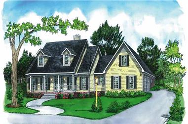 3-Bedroom, 2056 Sq Ft Country House Plan - 164-1052 - Front Exterior