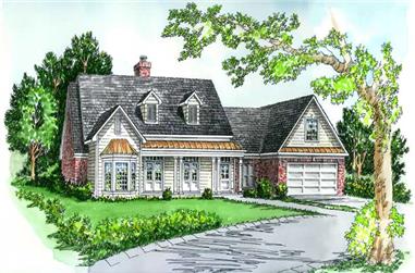 3-Bedroom, 1918 Sq Ft Country House Plan - 164-1054 - Front Exterior