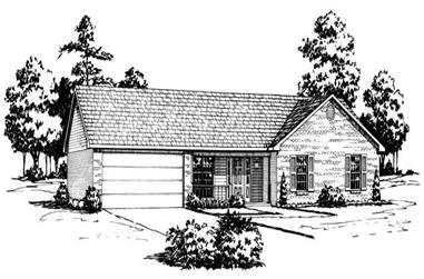3-Bedroom, 1487 Sq Ft Country House Plan - 164-1058 - Front Exterior