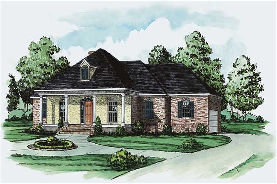 3-Bedroom, 2045 Sq Ft Country House Plan - 164-1060 - Front Exterior