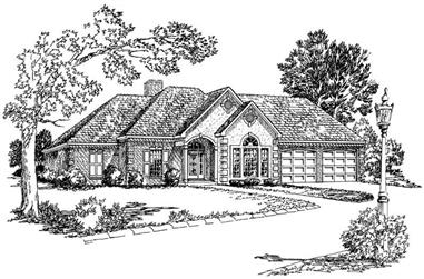 3-Bedroom, 2061 Sq Ft Country House Plan - 164-1068 - Front Exterior