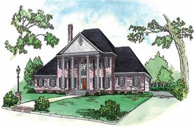 4-Bedroom, 3629 Sq Ft Colonial House Plan - 164-1072 - Front Exterior