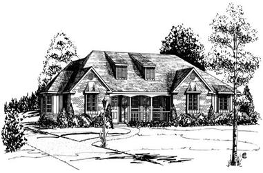 4-Bedroom, 2271 Sq Ft Country House Plan - 164-1076 - Front Exterior