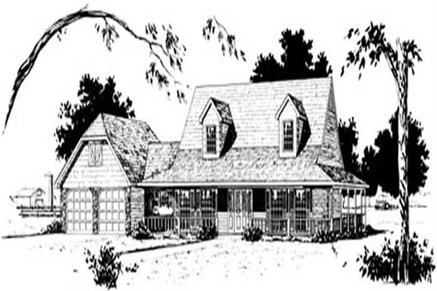 3-Bedroom, 2012 Sq Ft Country House Plan - 164-1083 - Front Exterior