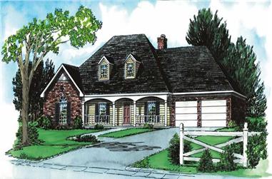 3-Bedroom, 1956 Sq Ft Country House Plan - 164-1093 - Front Exterior