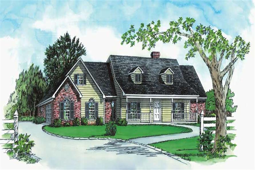 Main color elevation image for house plan # 1825