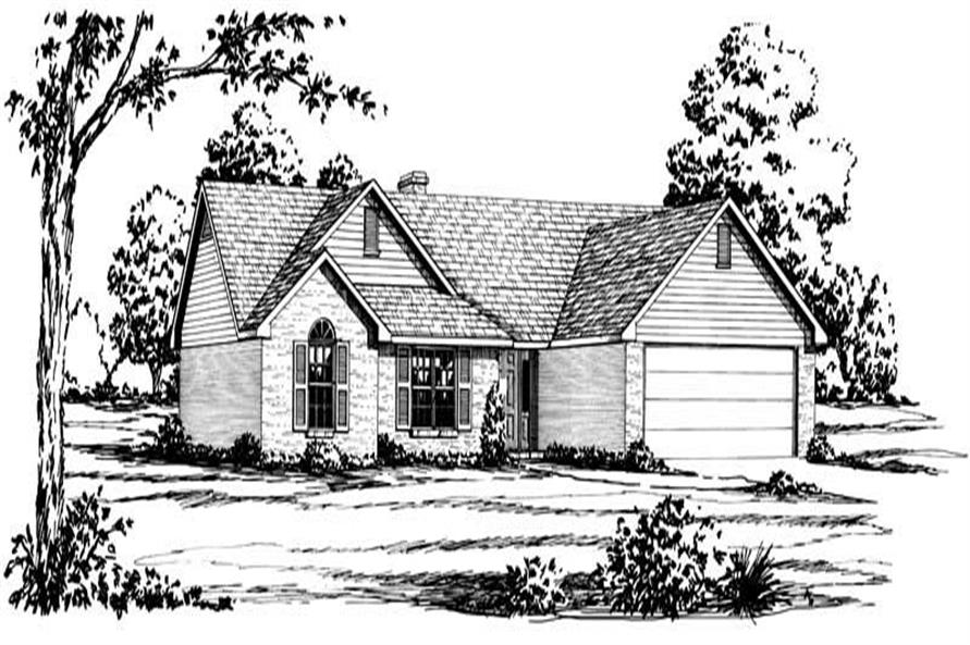 3-Bedroom, 1958 Sq Ft Country House Plan - 164-1100 - Front Exterior