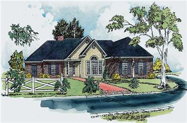 3-Bedroom, 1959 Sq Ft Country House Plan - 164-1101 - Front Exterior