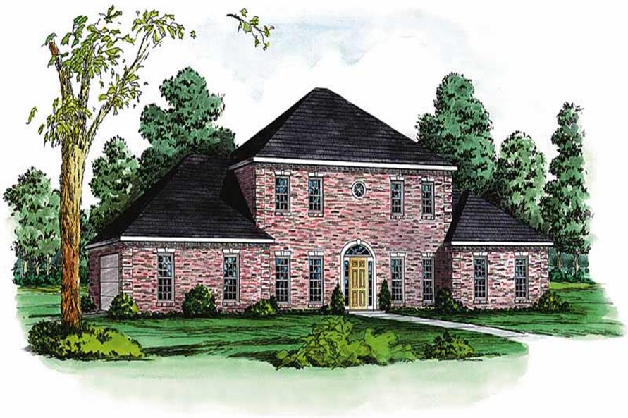 Traditional House Plans Color Rendering.