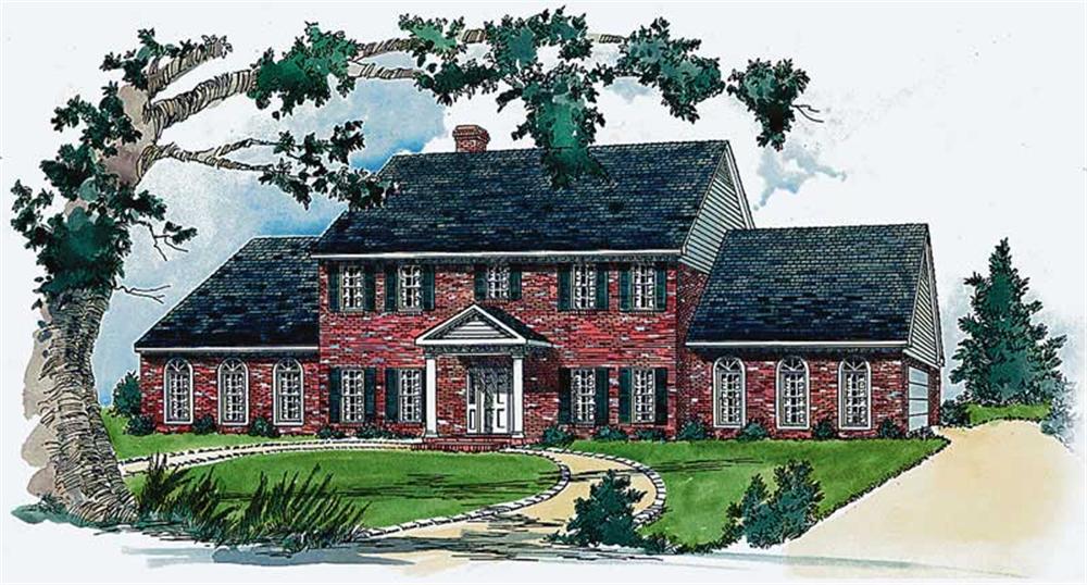 Traditional Homeplans Color rendering.