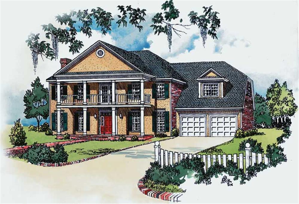Southern Home Plans Front Elevation.