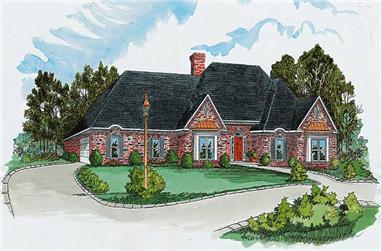 4-Bedroom, 2735 Sq Ft Country House Plan - 164-1147 - Front Exterior