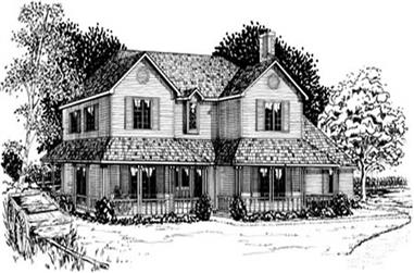 4-Bedroom, 2775 Sq Ft Country House Plan - 164-1159 - Front Exterior