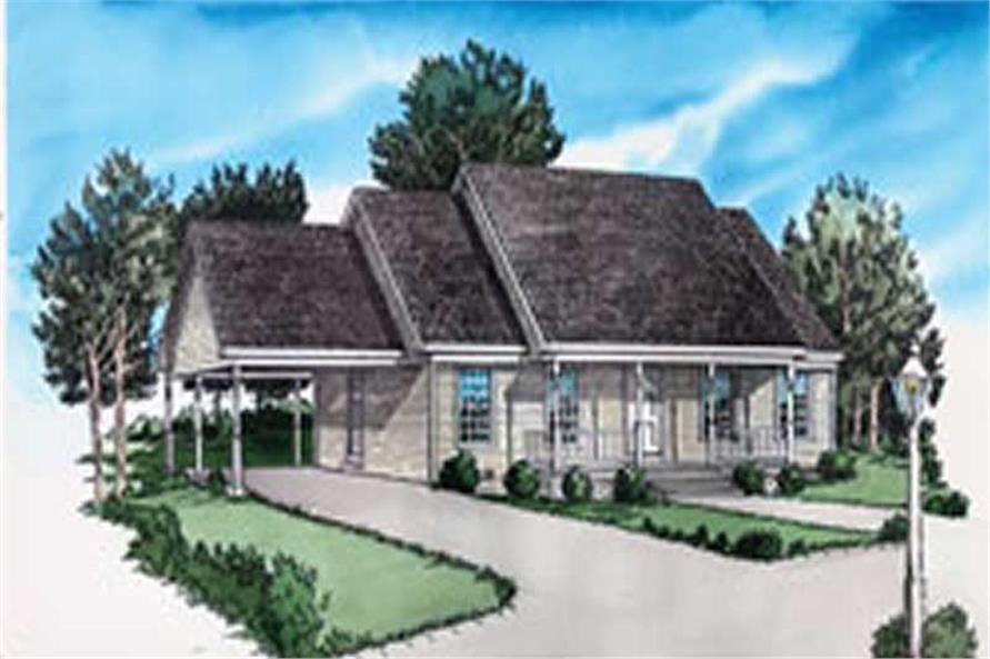 2-Bedroom, 999 Sq Ft Country House Plan - 164-1163 - Front Exterior