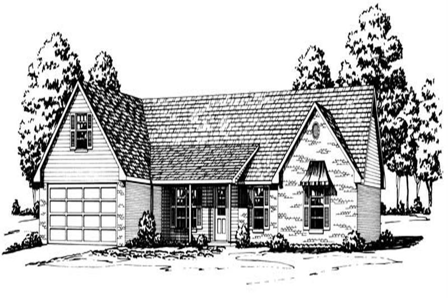 3-Bedroom, 1661 Sq Ft Country House Plan - 164-1165 - Front Exterior