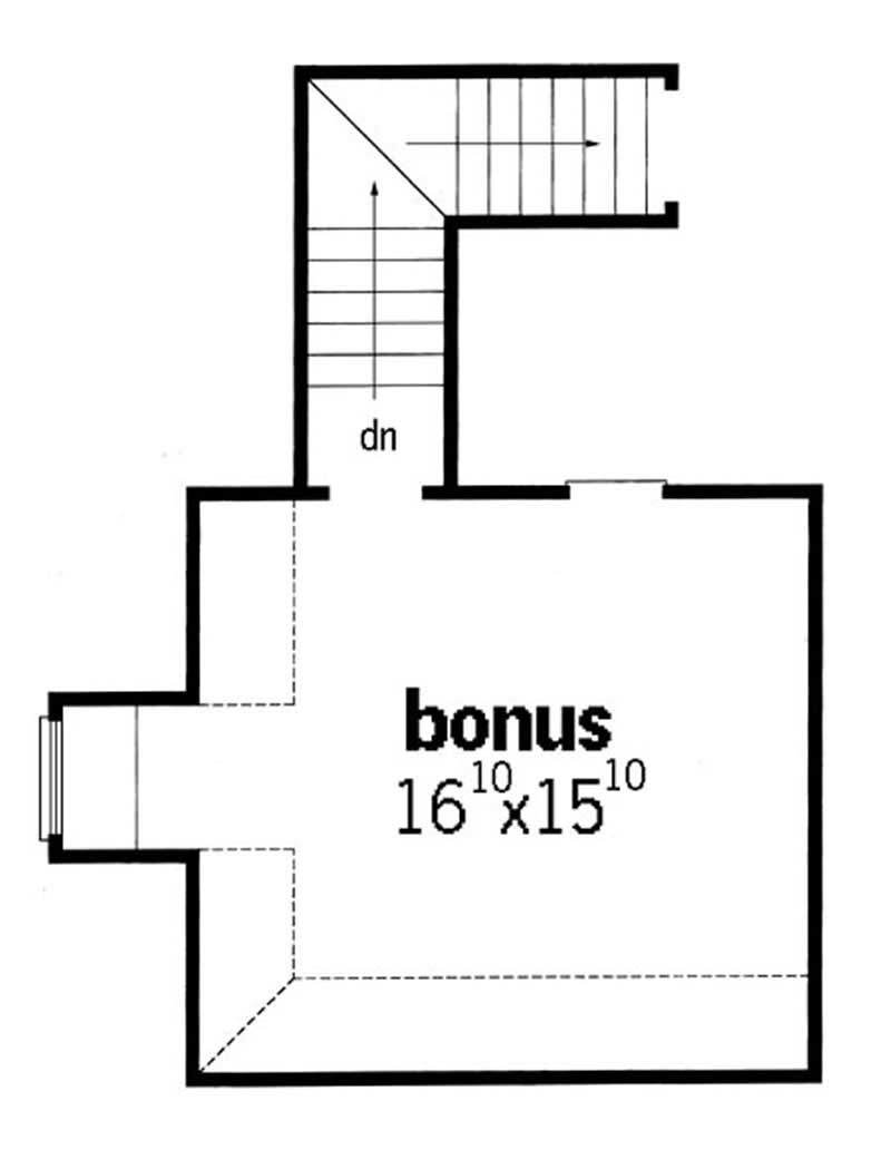 Floor Plan Bonus Room of Country Plan #164-1175