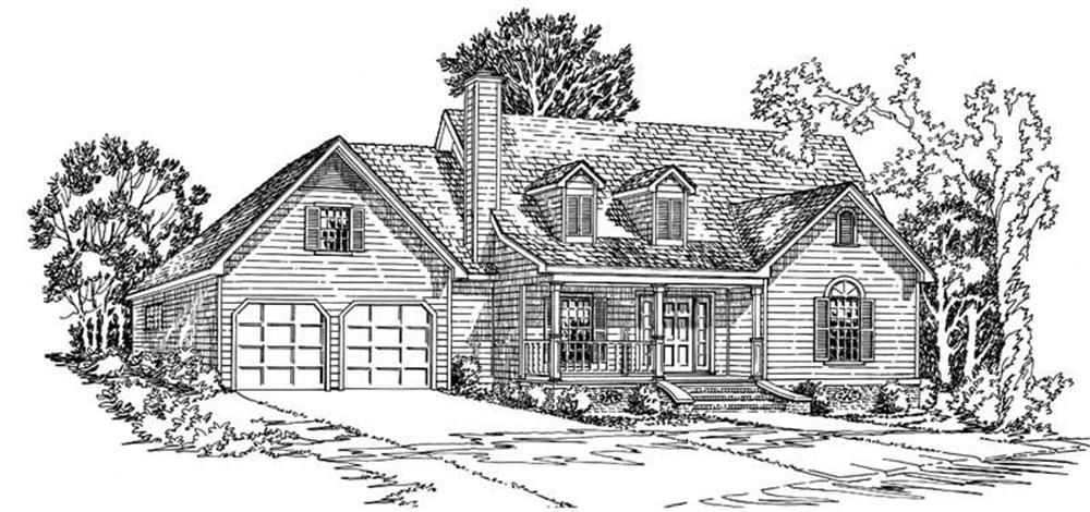 Traditional home plans front elevation.