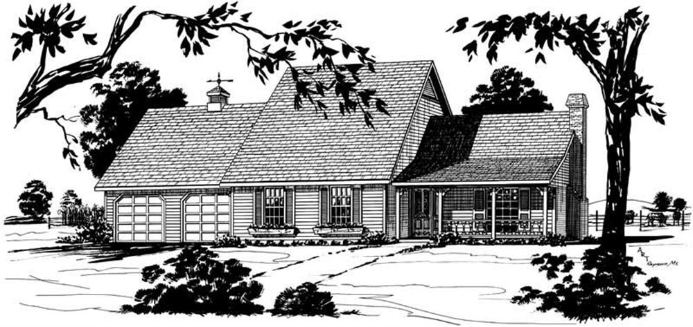 Front elevation of Cape Cod home (ThePlanCollection: House Plan #164-1177)
