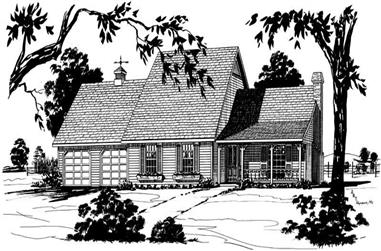 3-Bedroom, 1697 Sq Ft Cape Cod House Plan - 164-1177 - Front Exterior