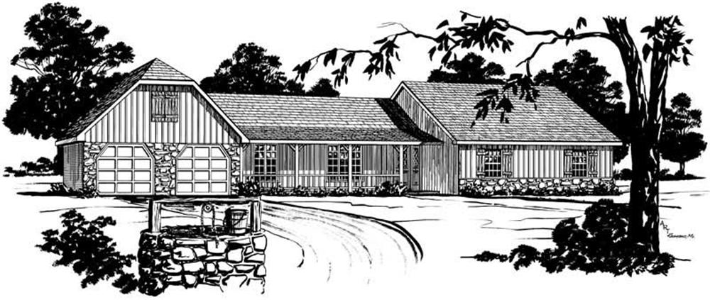 Ranch Home Plans front elevation.