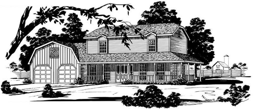 Front elevation of Country home (ThePlanCollection: House Plan #164-1180)