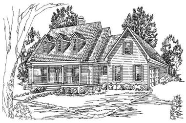 3-Bedroom, 1767 Sq Ft Country House Plan - 164-1182 - Front Exterior