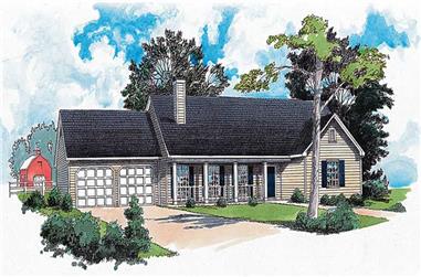 3-Bedroom, 1265 Sq Ft Country House Plan - 164-1197 - Front Exterior