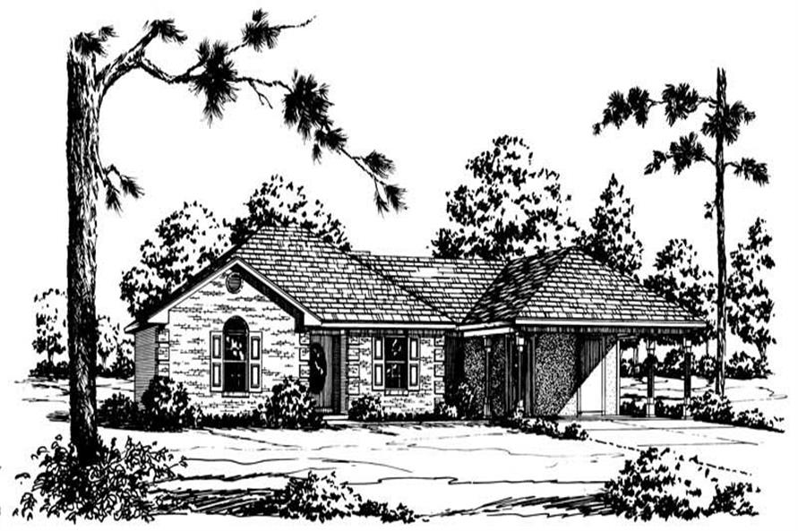 3-Bedroom, 1334 Sq Ft Country House Plan - 164-1203 - Front Exterior