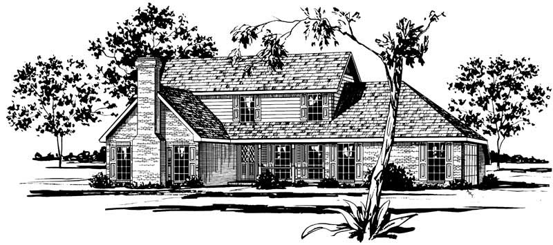 Color Rendering for Country house plan # 1781