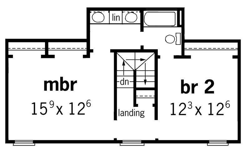 Floor Plan Second Story of Country Plan #164-1210