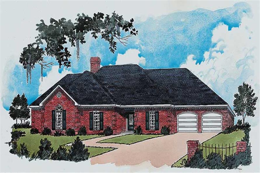 Traditional houseplans front elevation.