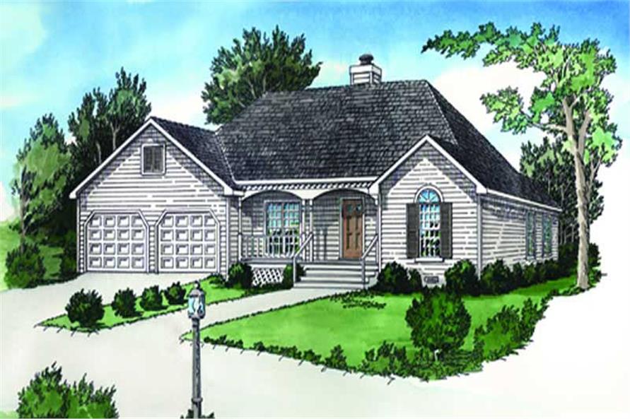 2-Bedroom, 1088 Sq Ft Country House Plan - 164-1235 - Front Exterior